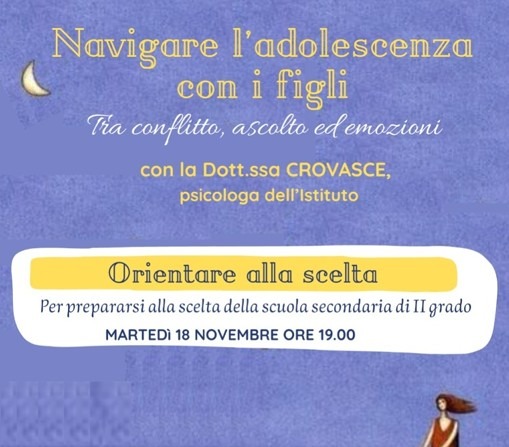 NAVIGARE L’ADOLESCENZA CON I FIGLI – Incontro  del 18 novembre